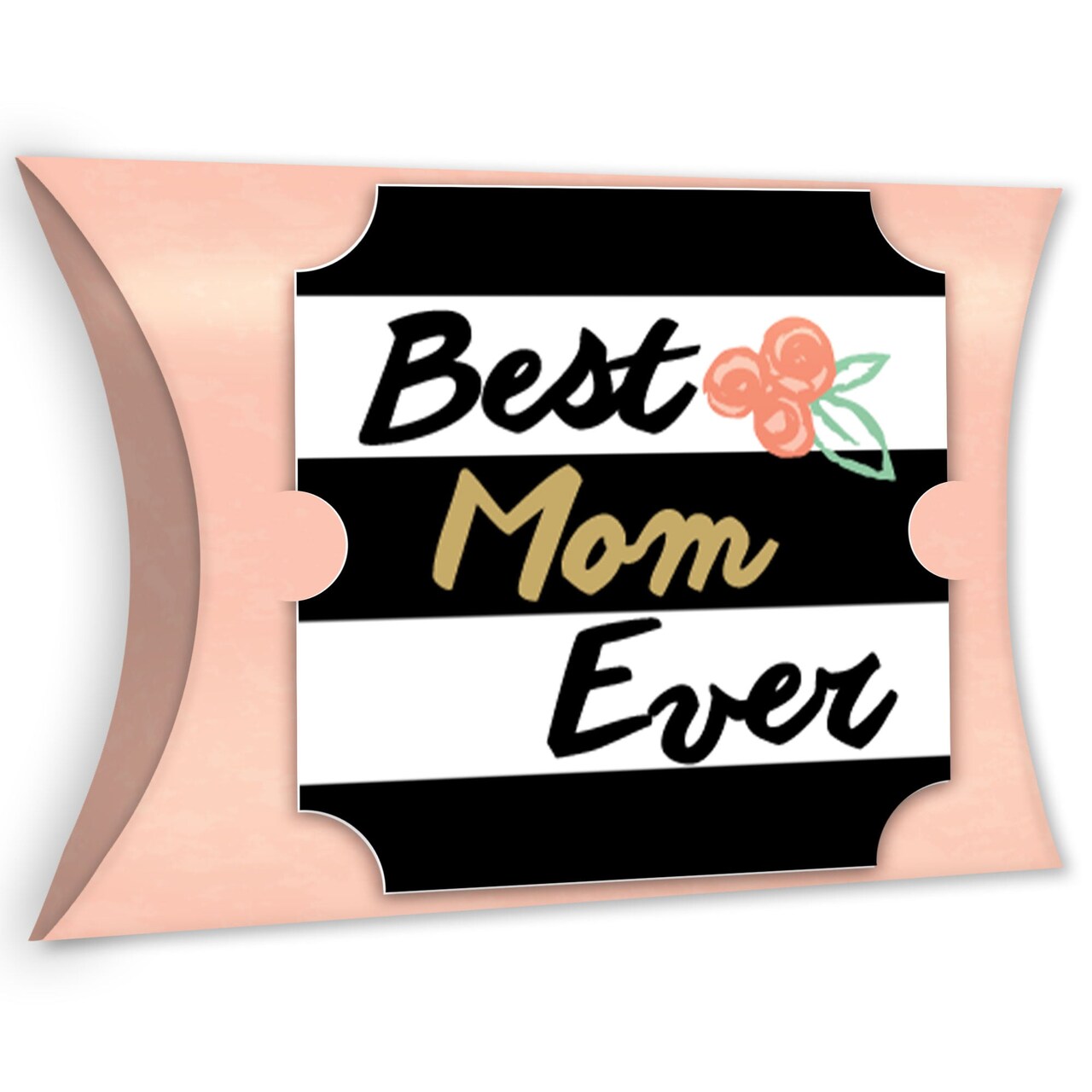 Big Dot of Happiness Best Mom Ever - Favor Gift Boxes - Mother's Day Party Large Pillow Boxes - Set of 12